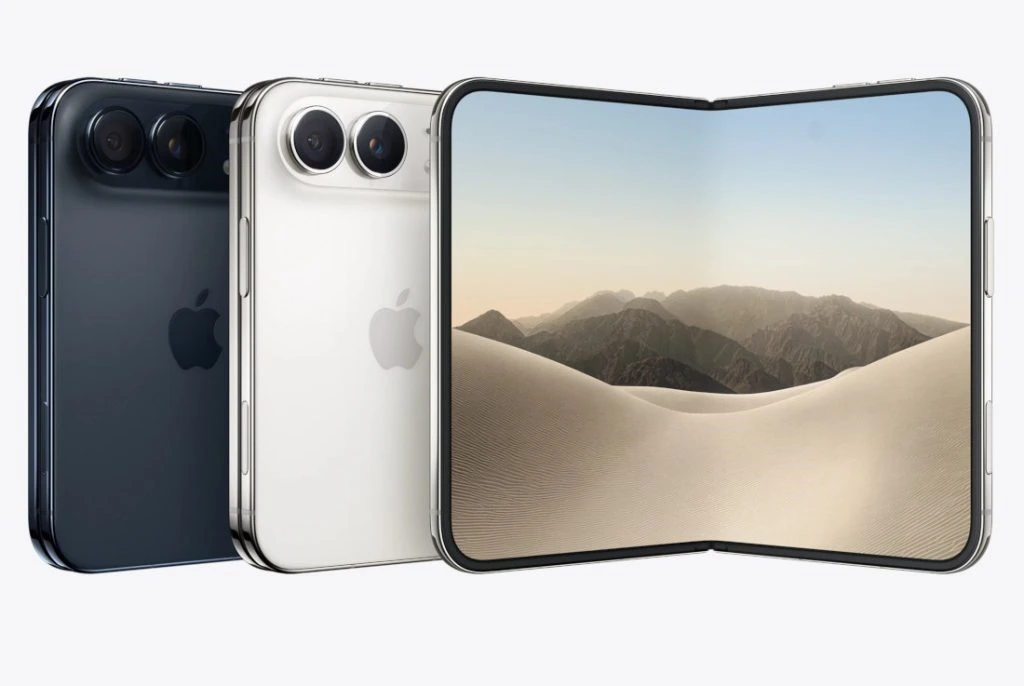Perbandingan iPhone Duo posisi terlipat dan terbuka